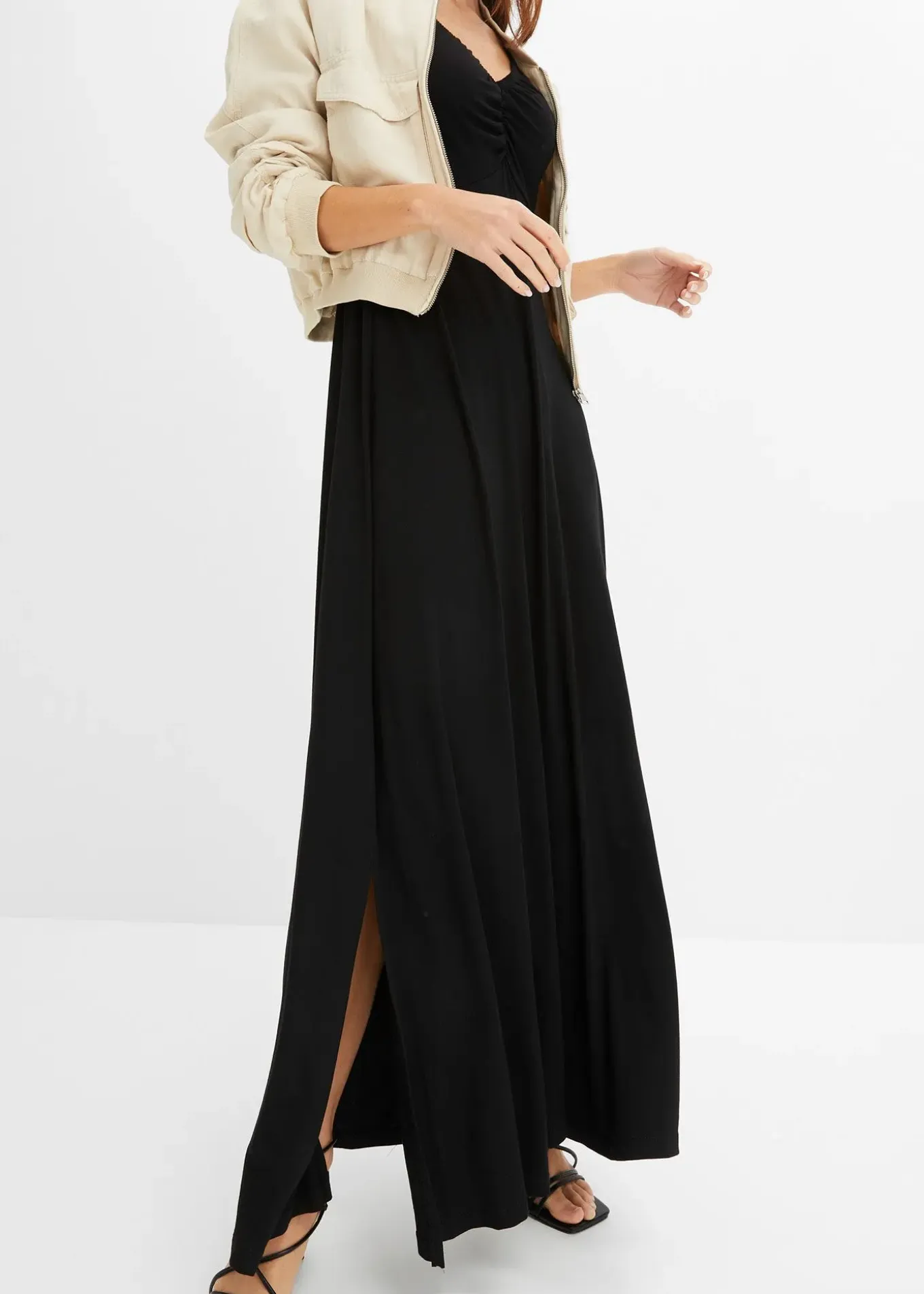 Robe longue en viscose extensible
