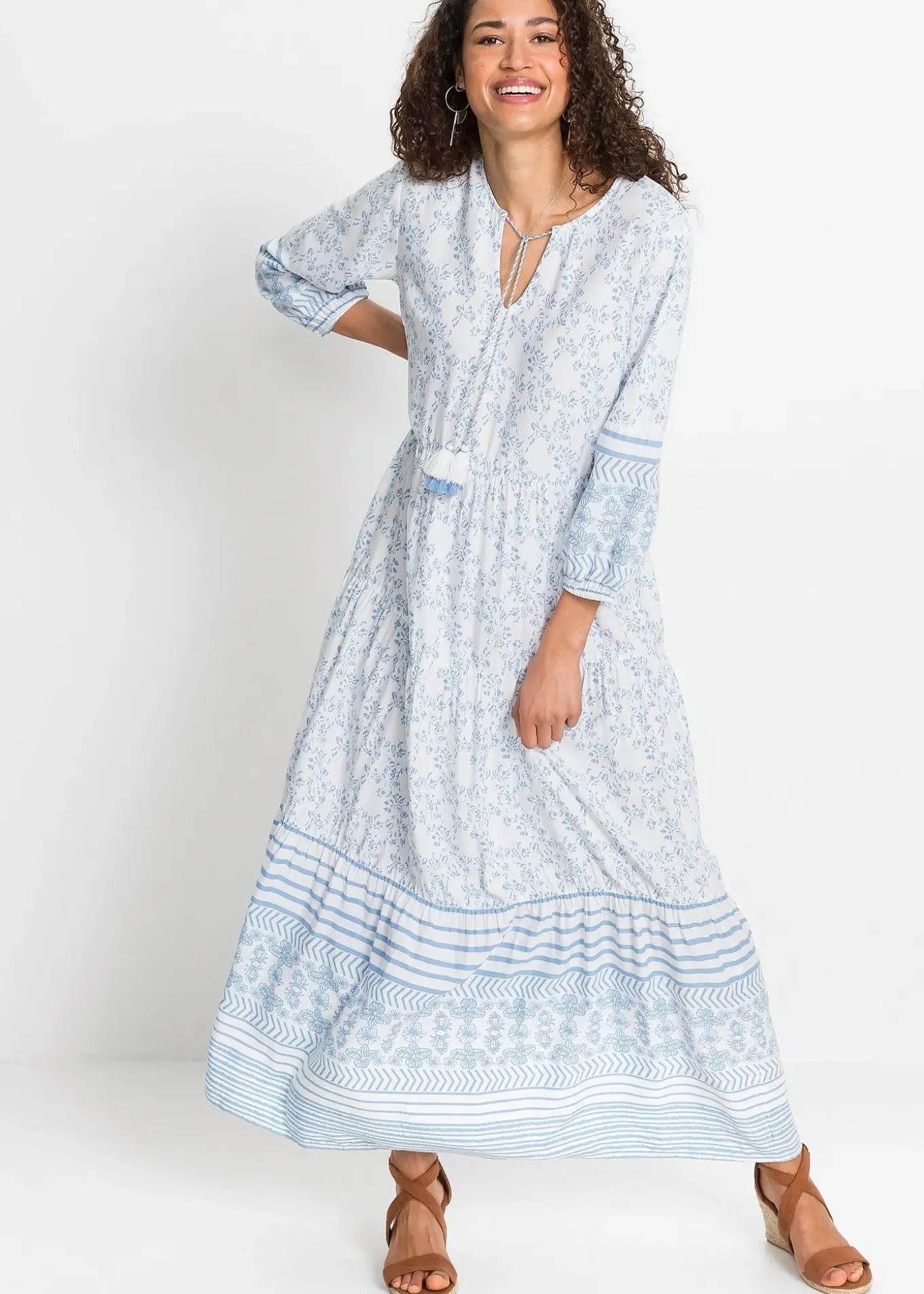 Robe longue en viscose fluide