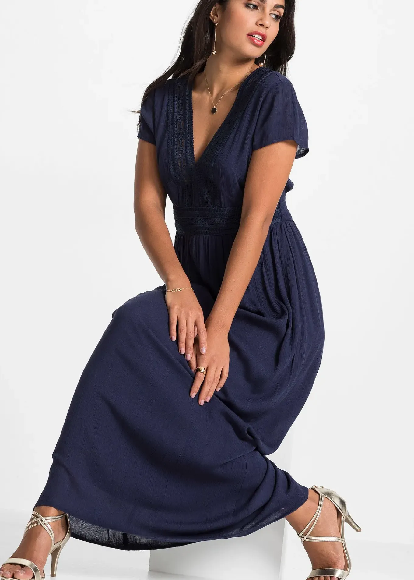 Robe longue en viscose fluide