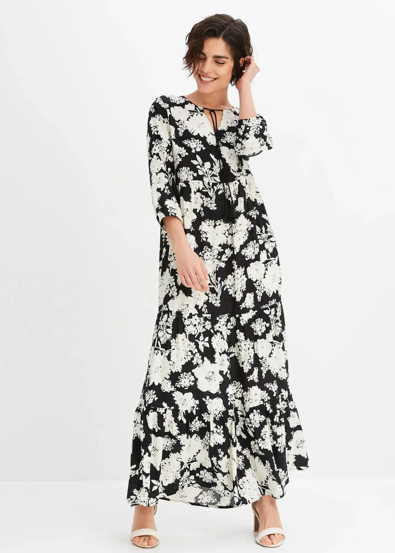 Robe longue en viscose fluide