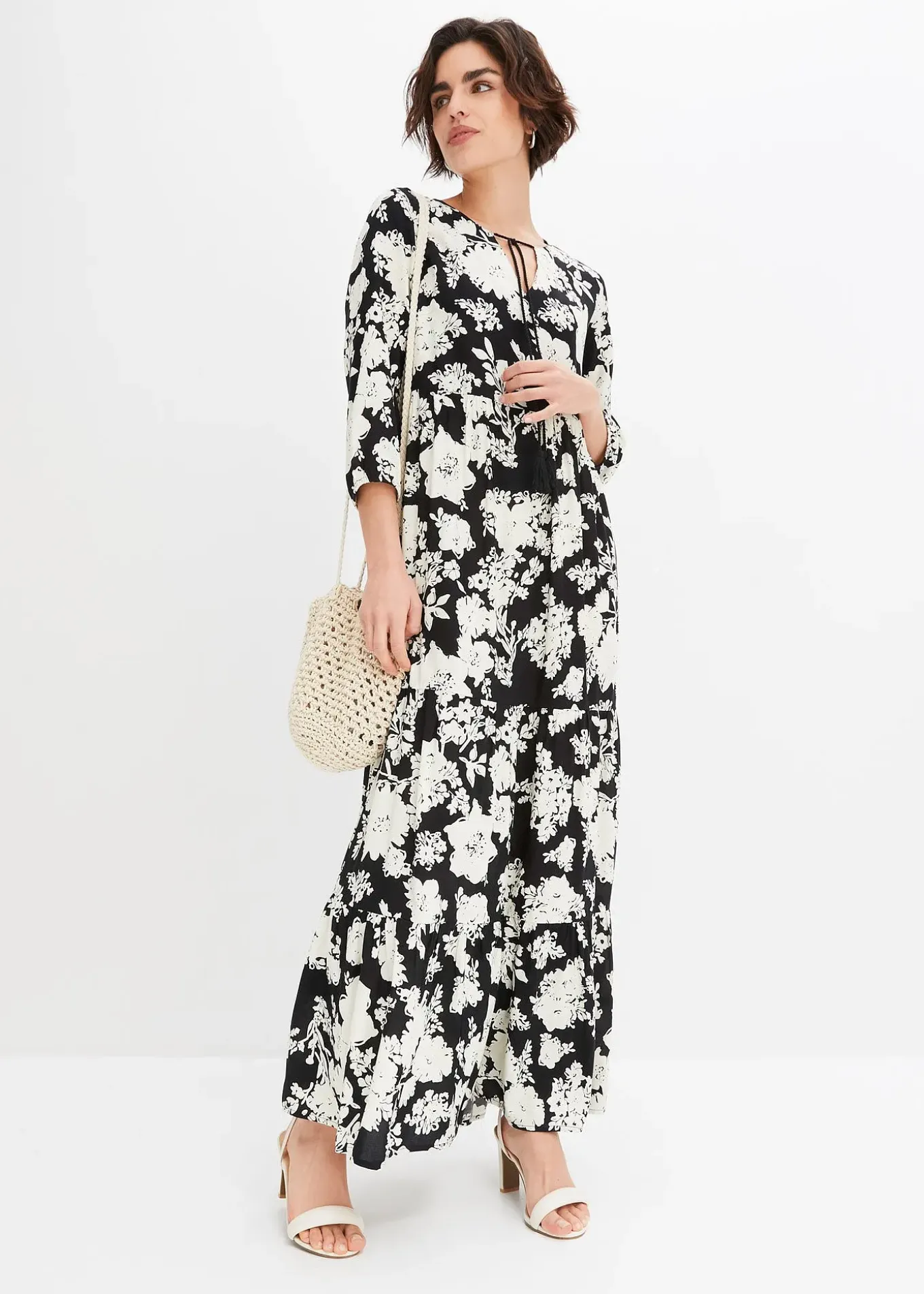 Robe longue en viscose fluide