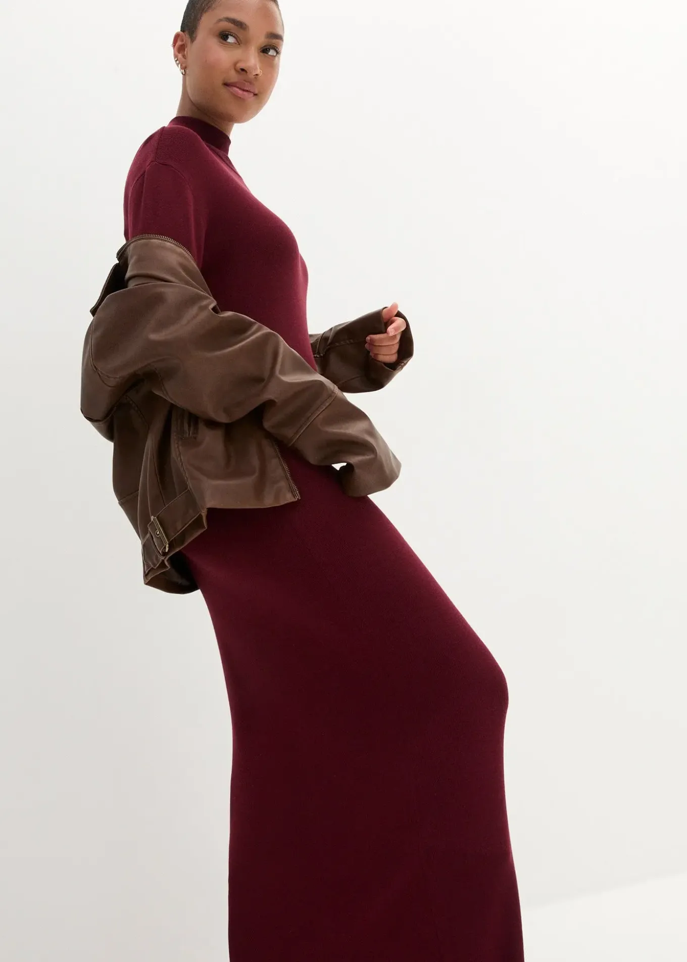 Robe longue et fluide en fine maille