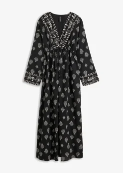 Robe longue tissée en viscose