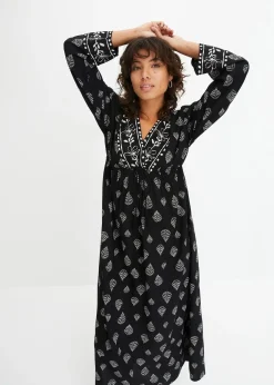 Robe longue tissée en viscose