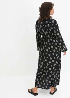 Robe longue tissée en viscose