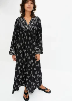 Robe longue tissée en viscose