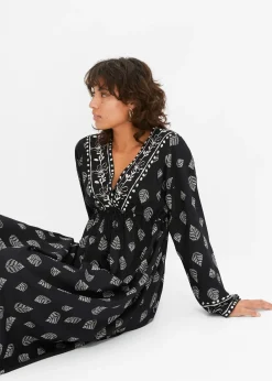 Robe longue tissée en viscose