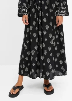 Robe longue tissée en viscose