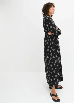 Robe longue tissée en viscose