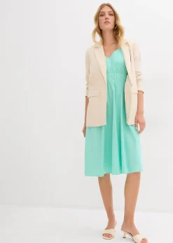 Robe midi 100% coton à fines bretelles