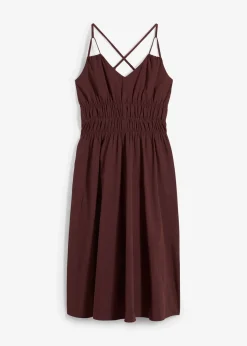 Robe midi 100% coton à fines bretelles