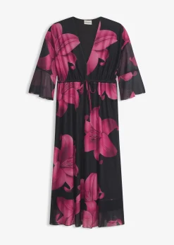 Robe midi à décolleté plongeant