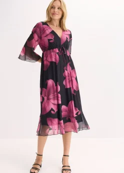 Robe midi à décolleté plongeant