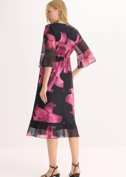 Robe midi à décolleté plongeant
