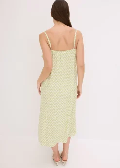 Robe midi à encolure volantée