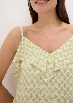 Robe midi à encolure volantée