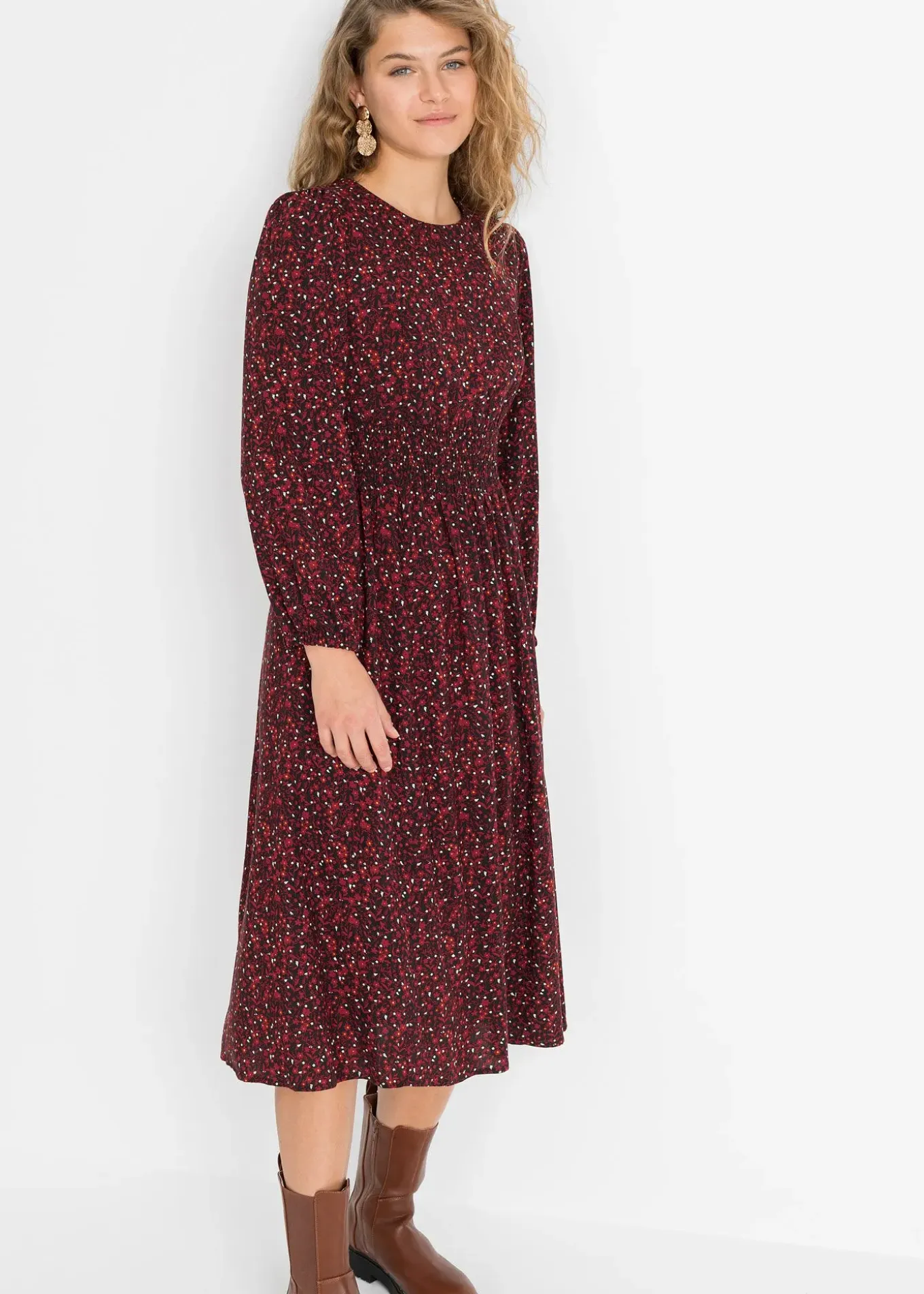 Robe midi à imprimé floral