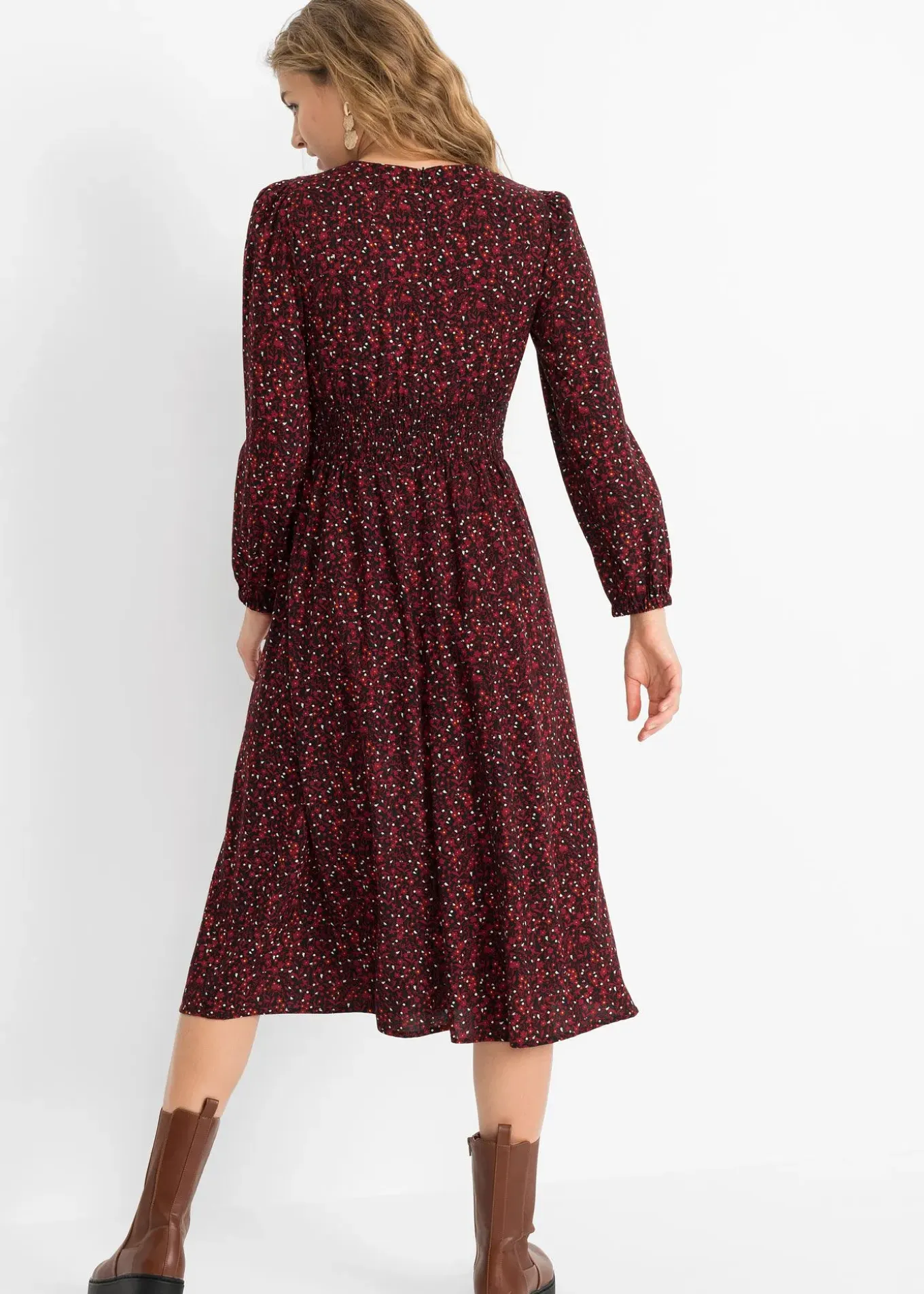 Robe midi à imprimé floral