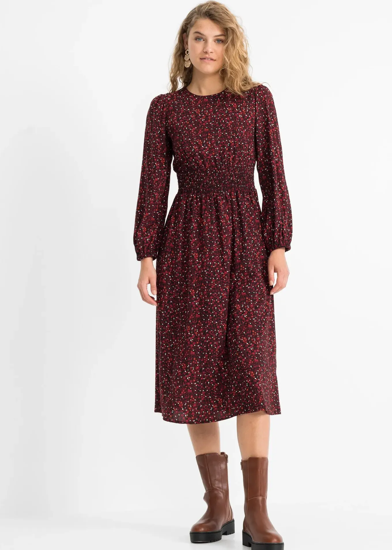 Robe midi à imprimé floral