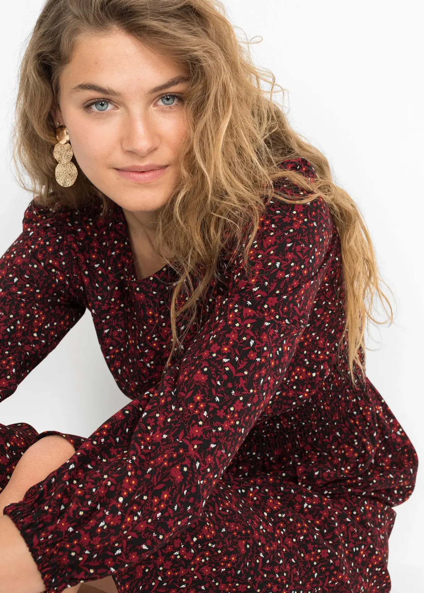 Robe midi à imprimé floral