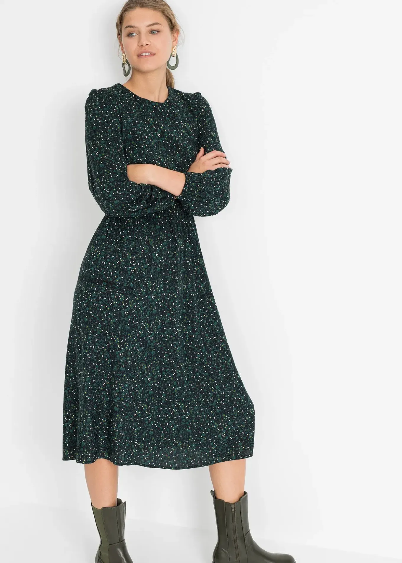 Robe midi à imprimé floral