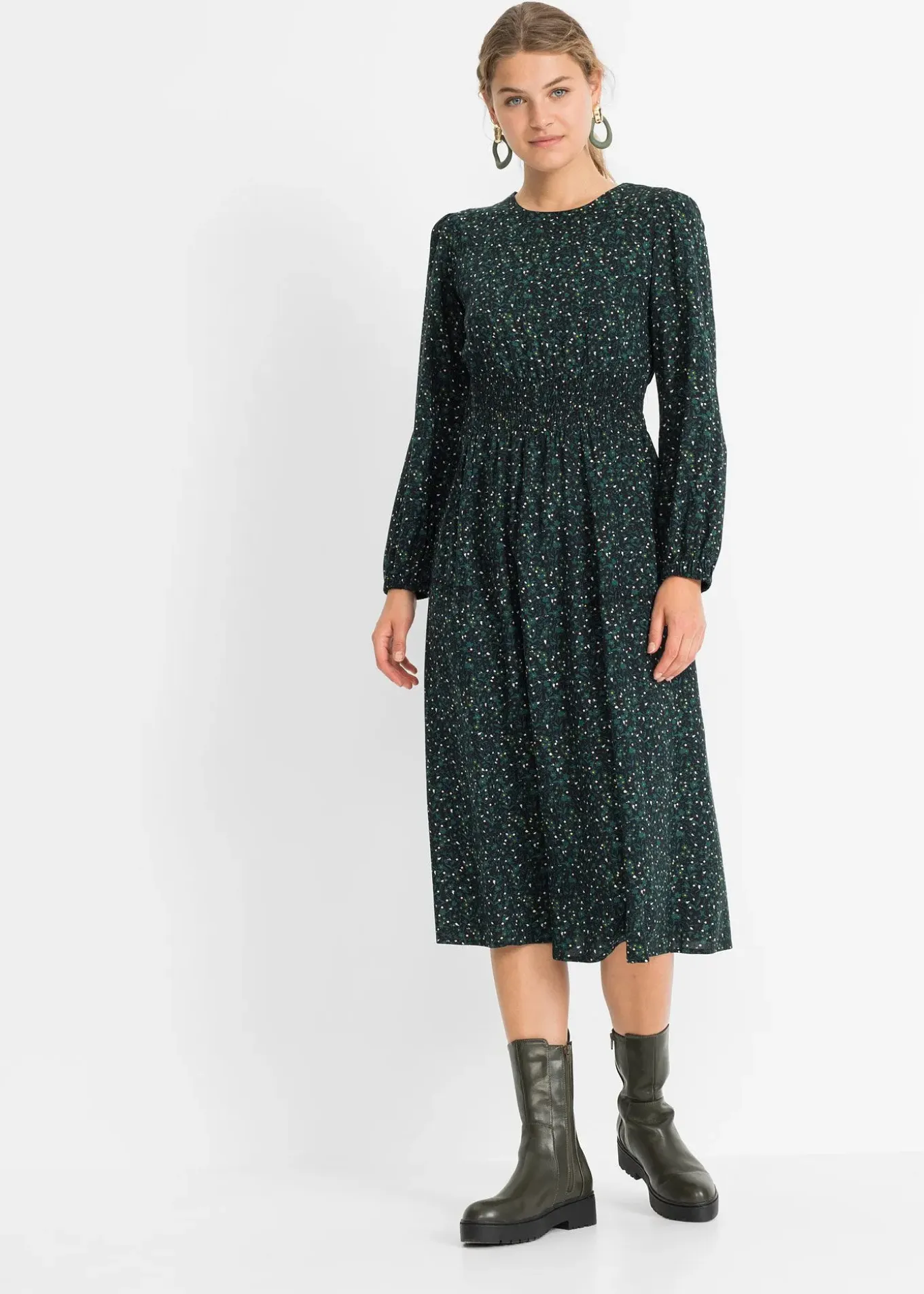 Robe midi à imprimé floral