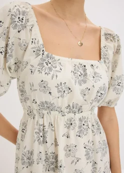 Robe midi à manches bouffantes