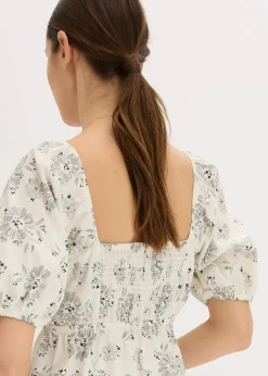 Robe midi à manches bouffantes