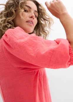 Robe midi à manches bouffantes