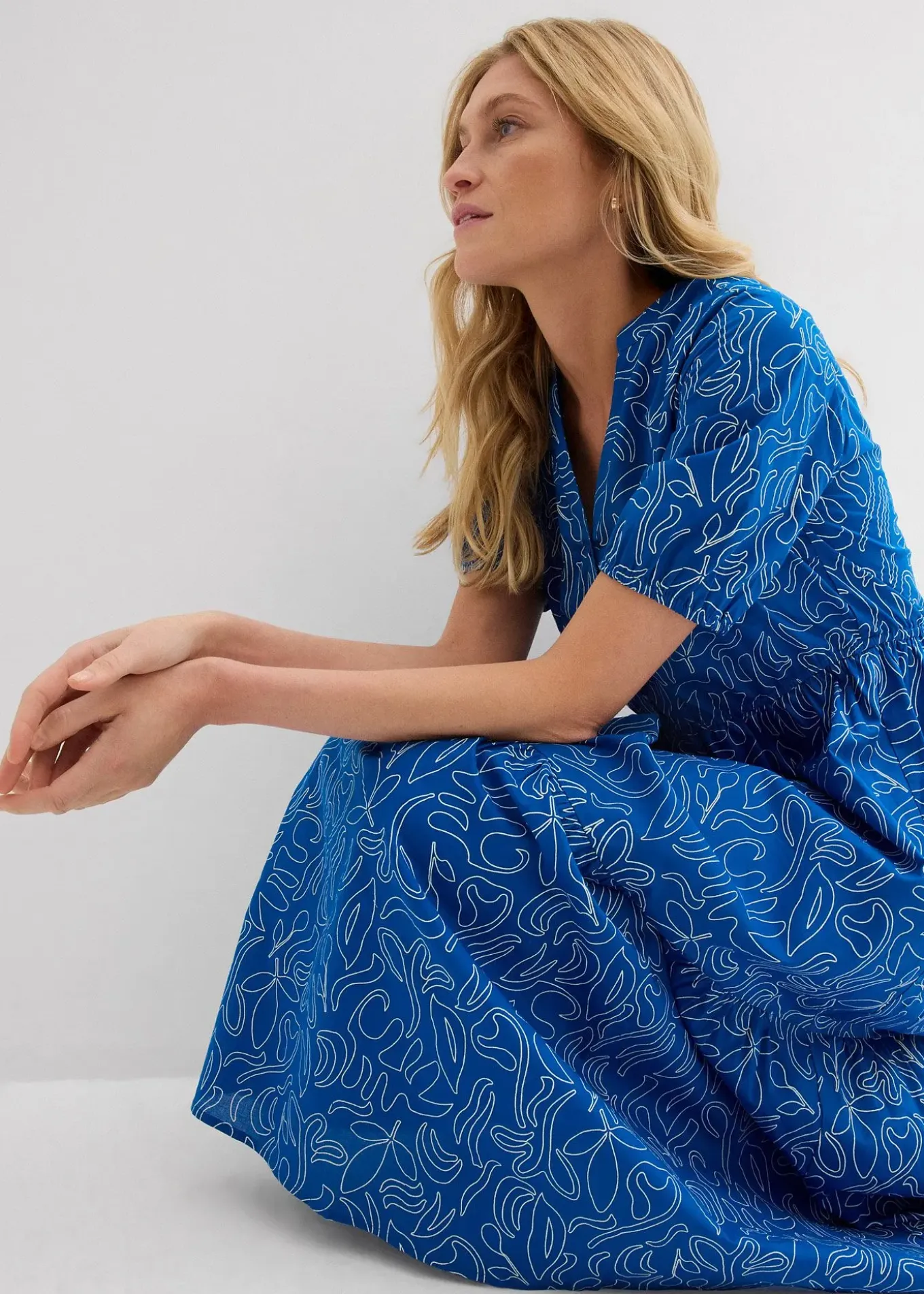 Robe midi ample, 100% coton