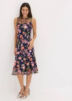 Robe midi avec broderies florales