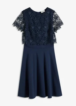 Robe midi avec empiècement dentelle