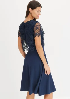 Robe midi avec empiècement dentelle