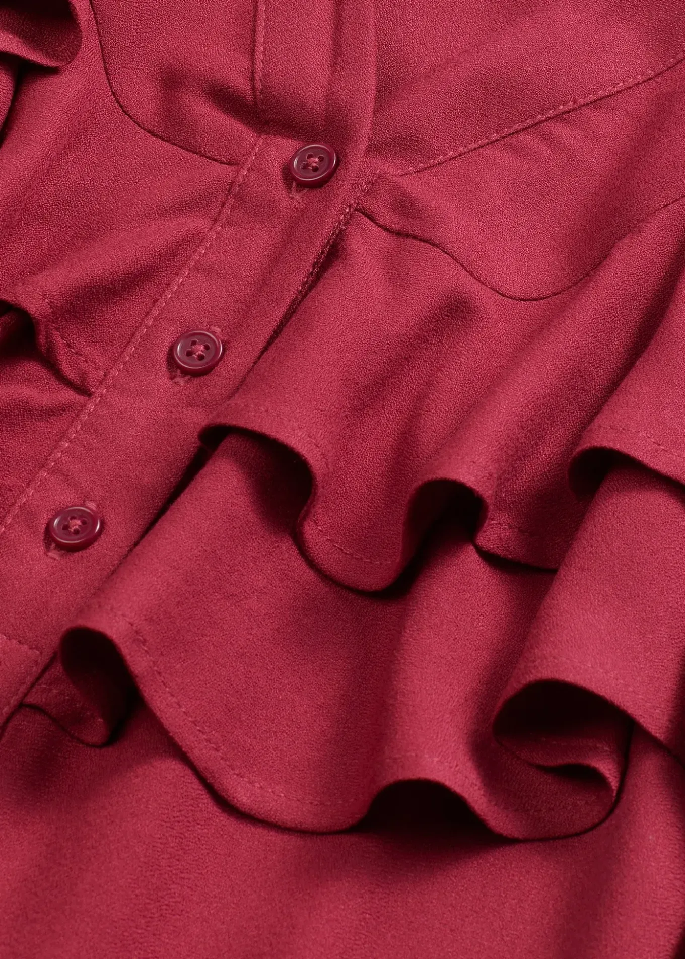 Robe midi avec volants en crêpe texturé