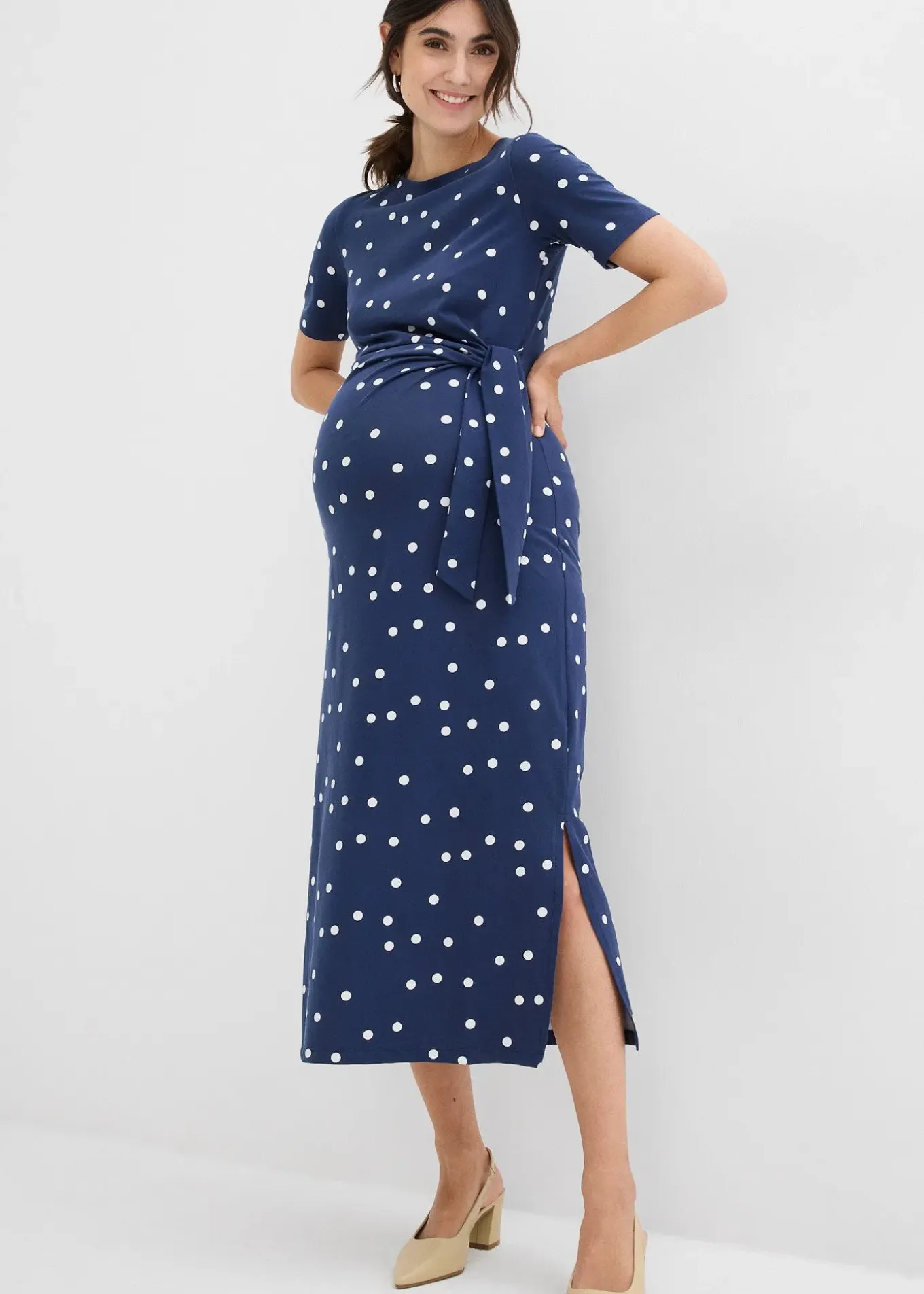 Robe midi de grossesse en jersey coton