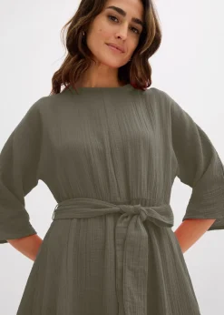 Robe midi en coton doux