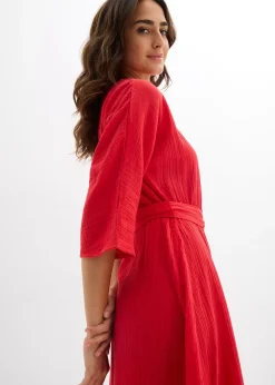 Robe midi en coton doux