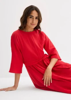 Robe midi en coton doux
