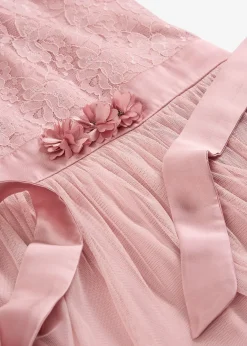 Robe midi en dentelle et tulle