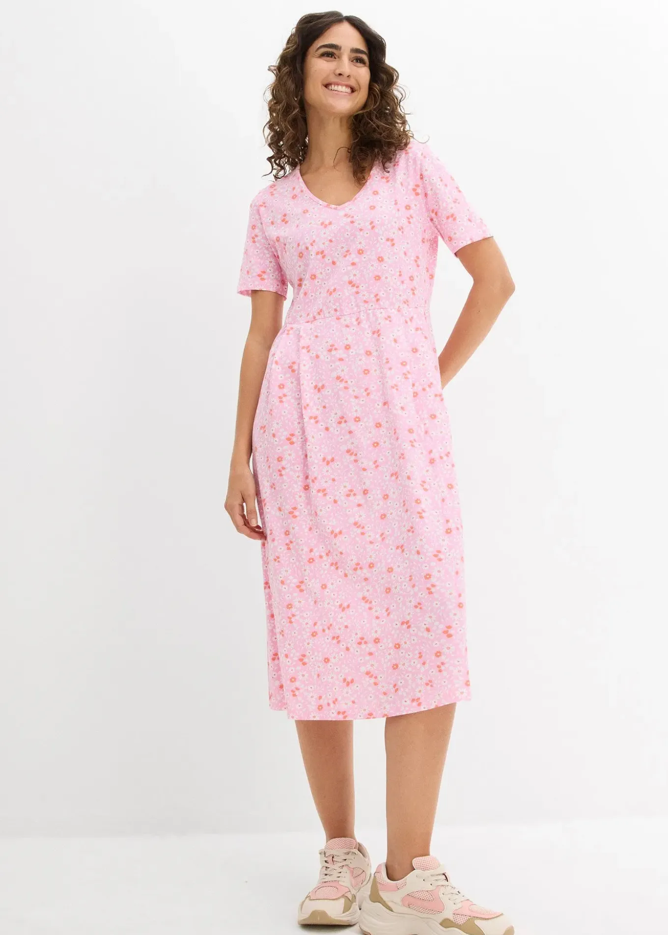 Robe midi en jersey coton