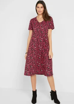 Robe midi en jersey coton