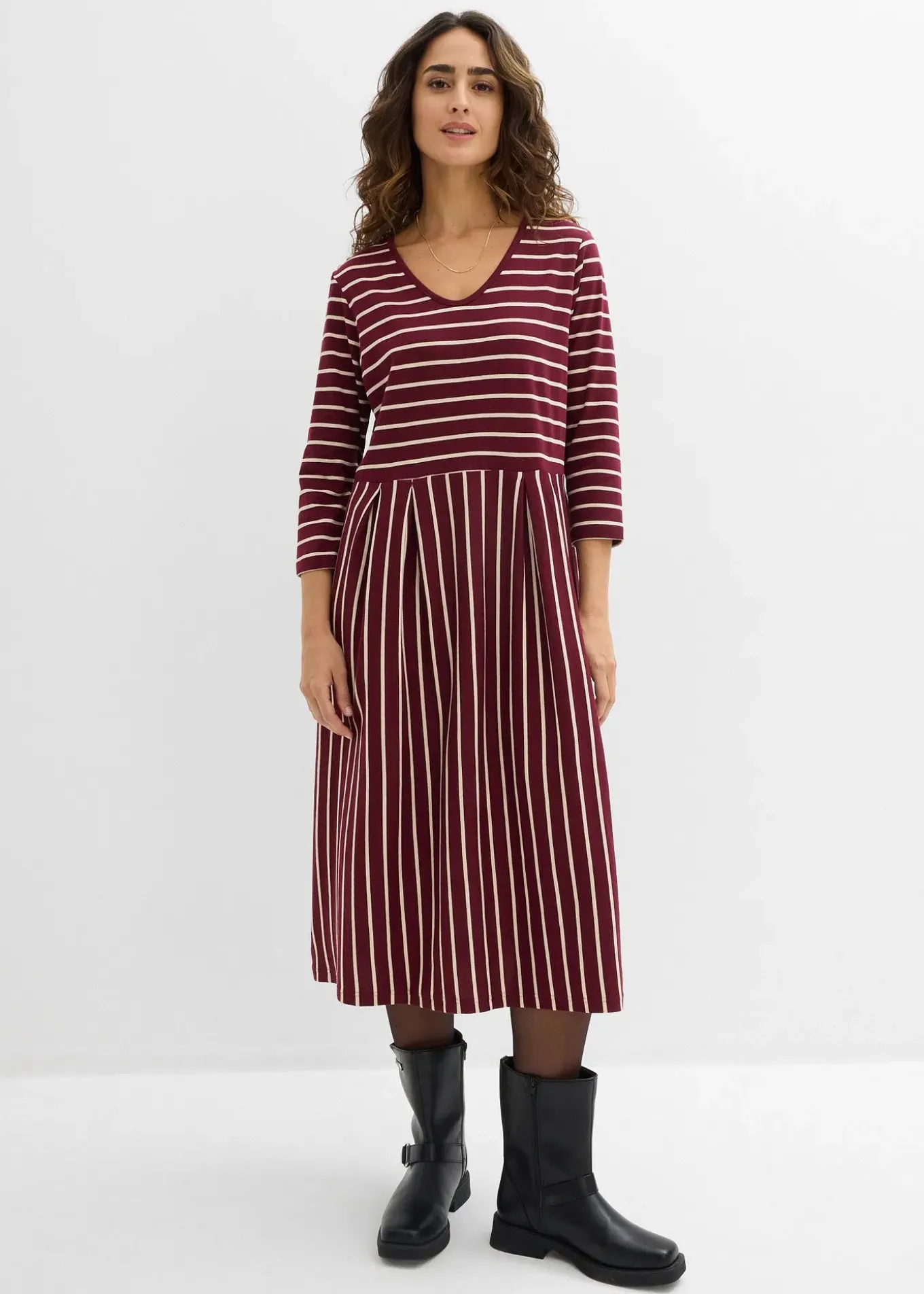 Robe midi en jersey coton