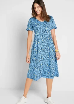 Robe midi en jersey coton