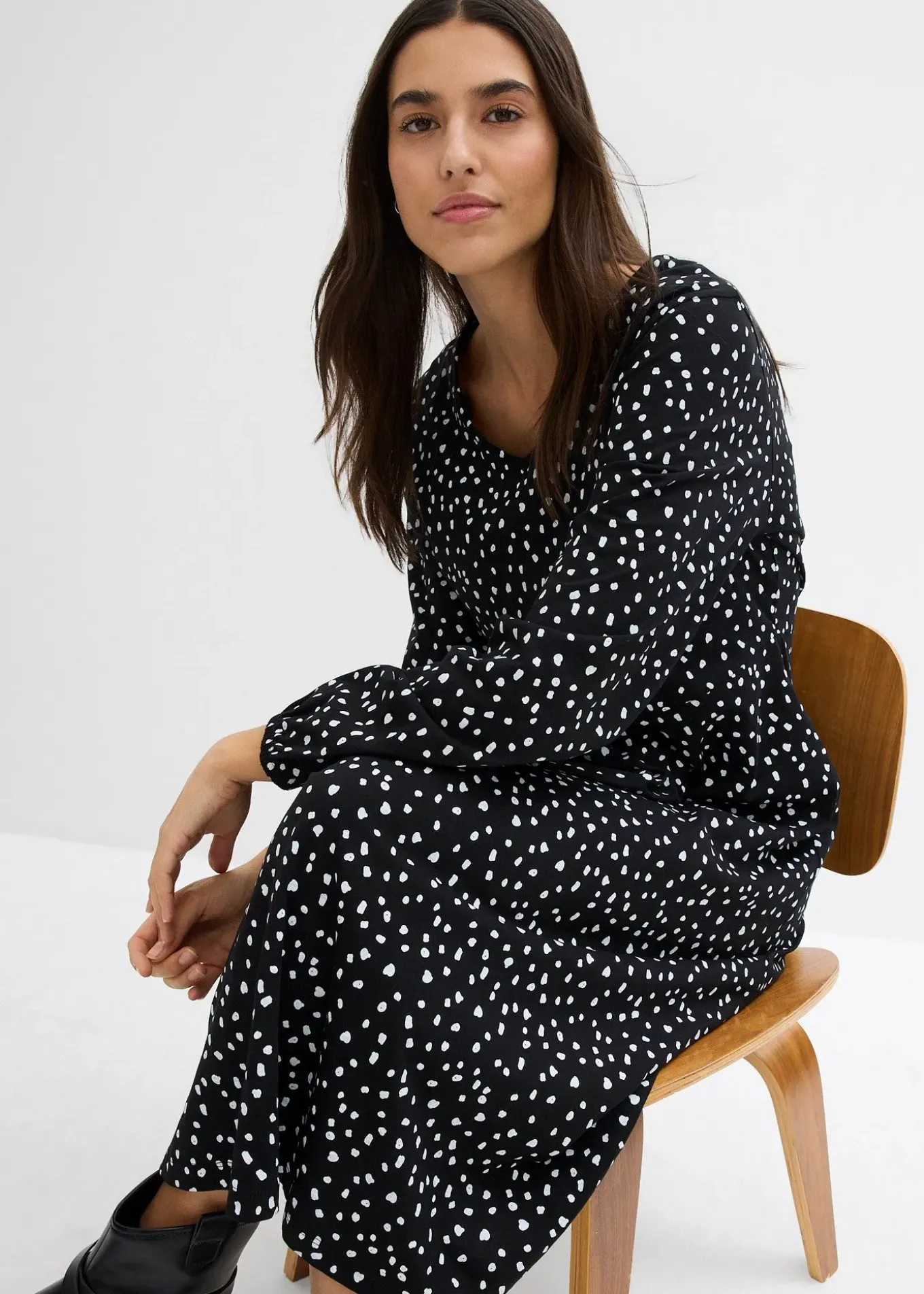 Robe midi en jersey coton