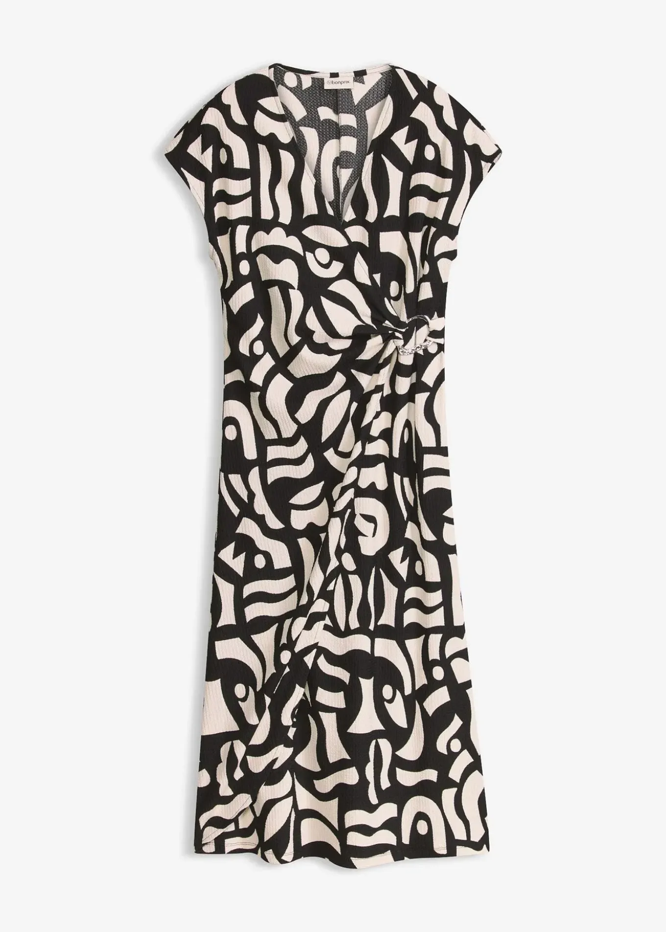 Robe midi en jersey texturé