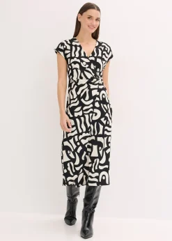 Robe midi en jersey texturé