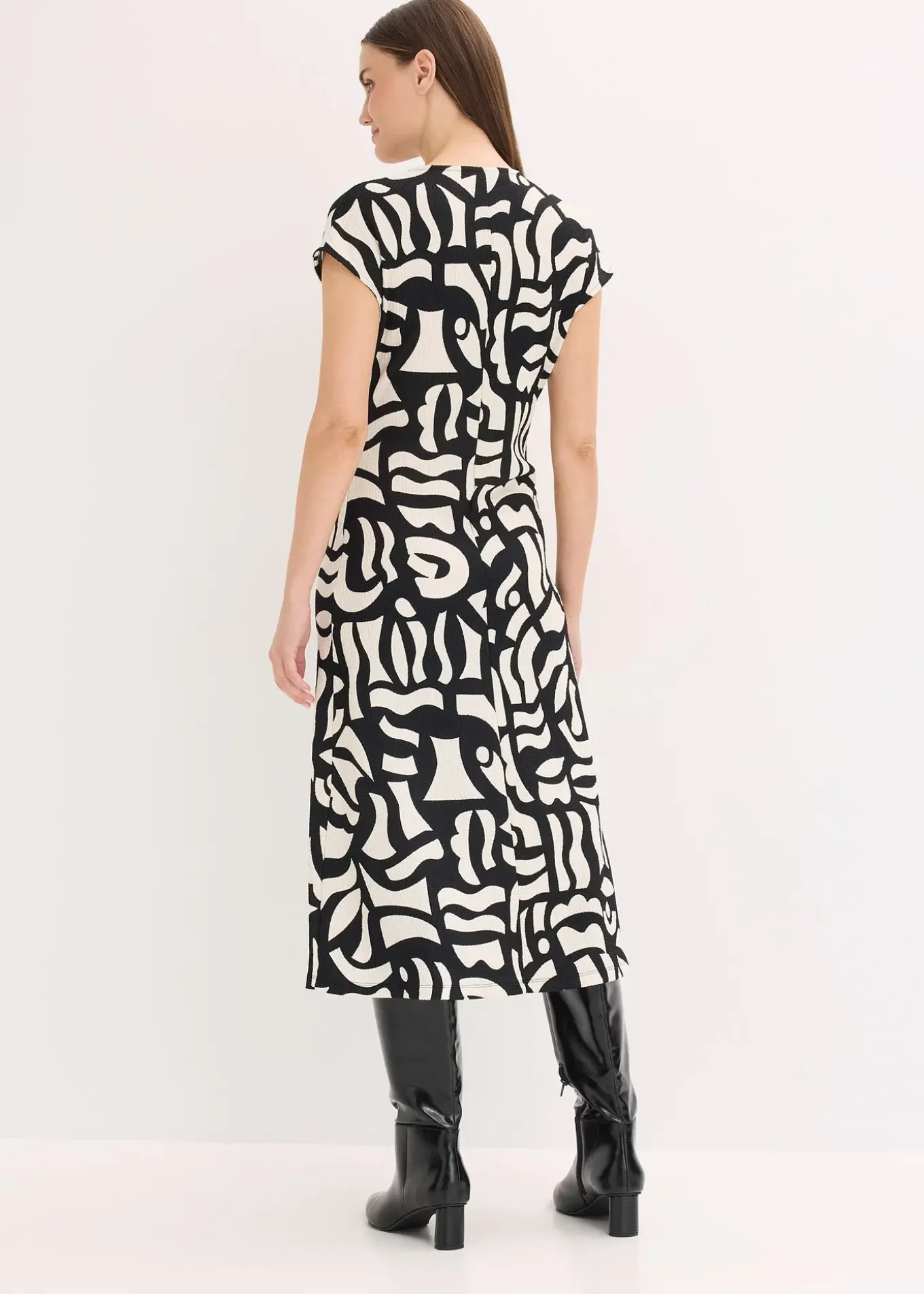 Robe midi en jersey texturé