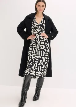 Robe midi en jersey texturé