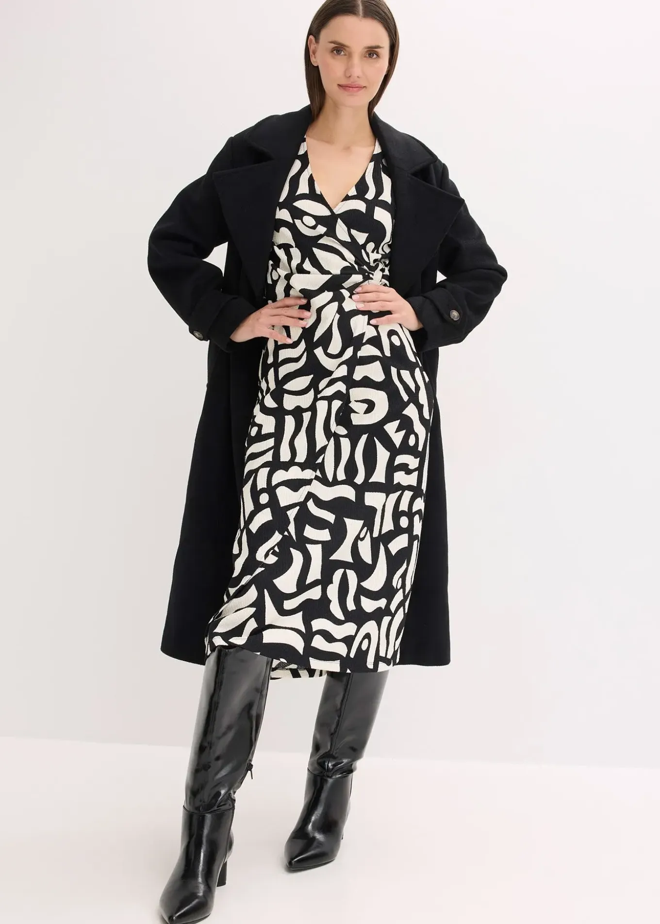 Robe midi en jersey texturé