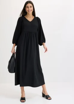 Robe midi en jersey texturé